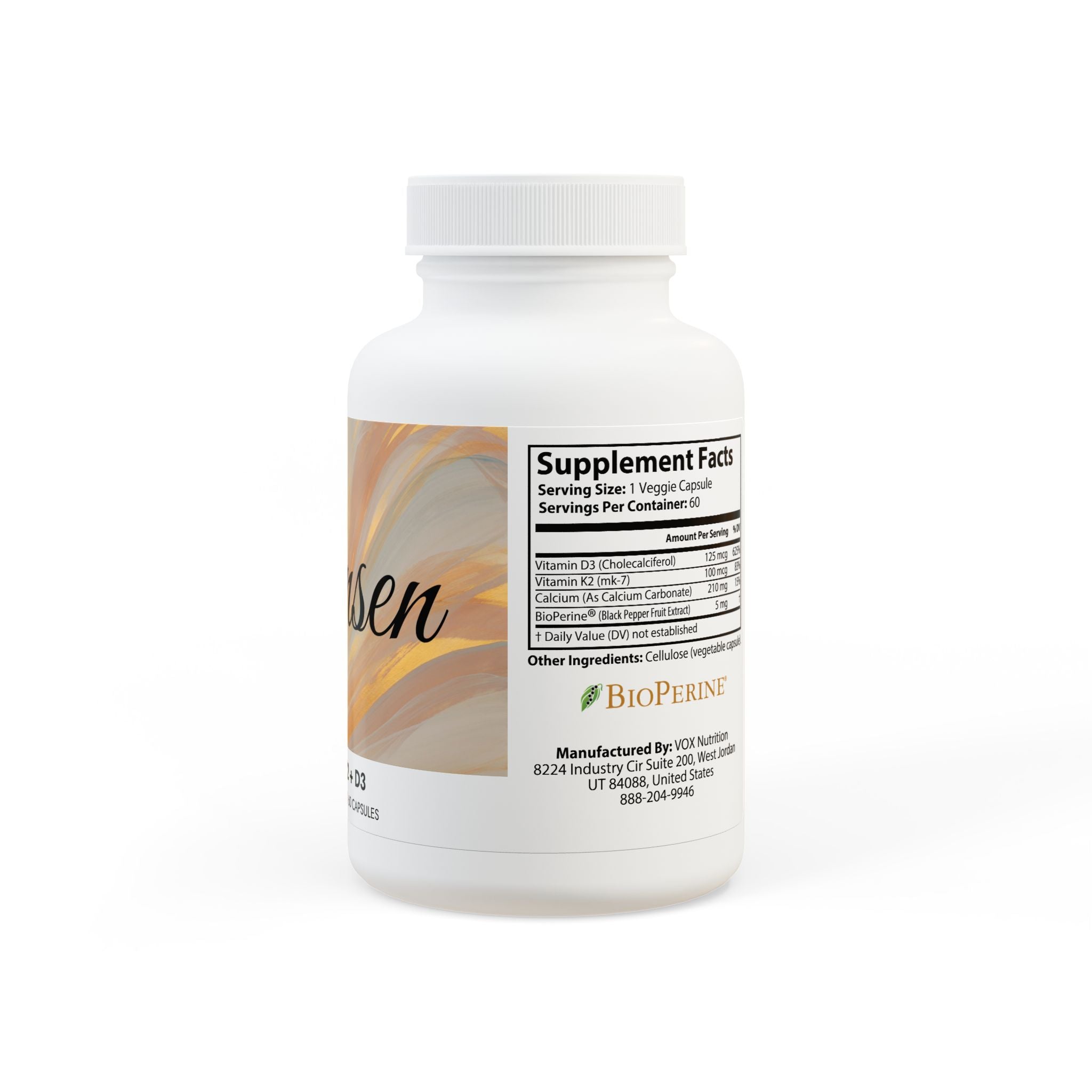 Vitamin K2 + D3 Supplement (60 Capsules)